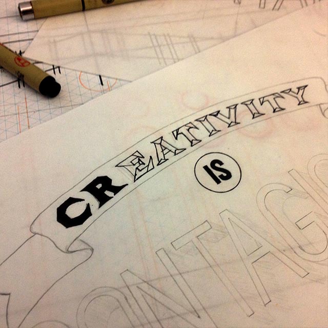 Lettering SJI's Gum Packaging